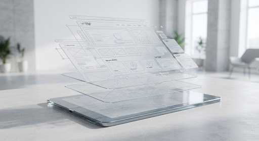 High fidelity design system UI on tablet